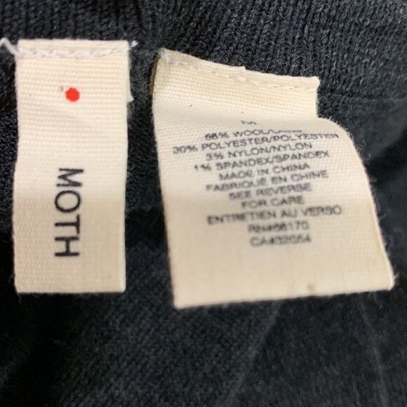 Anthropology Moth Gray ruffled square neck wool blend long sleeve sweater - Picture 11 of 12